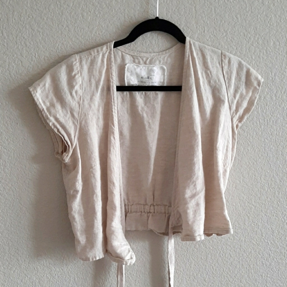 NOTPERFECTLINEN wrap top Lithuanian linen S/M